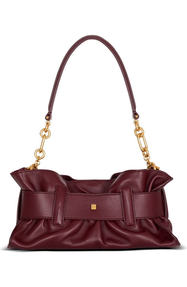 Balmain Mini Anthem Bag In Calfskin Leather, Alternate, color, Brown