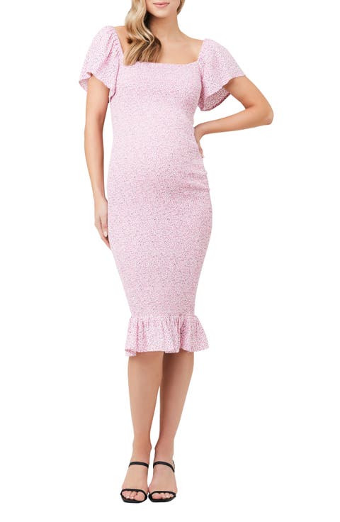 Selma Shirred Fitted Midi Dress