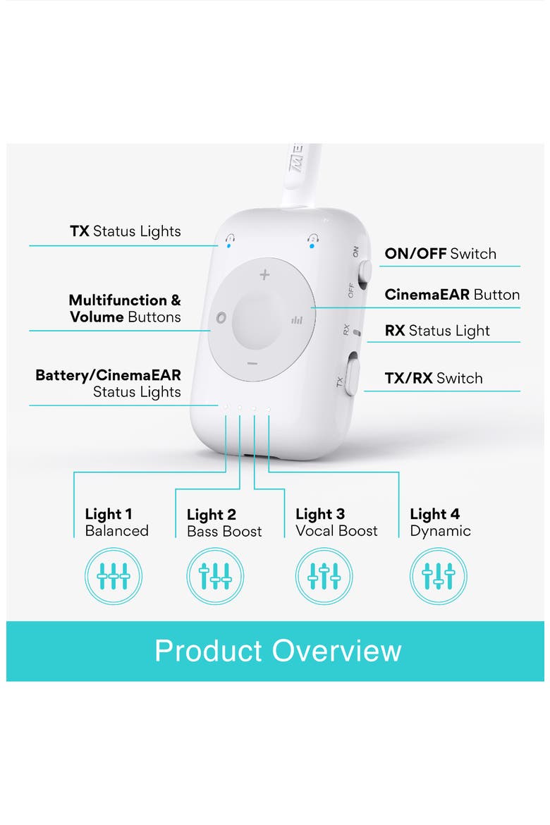 Connect Air Pro 2-in-1 Bluetooth Wireless Audio Transmitter & Receiver, Alternate, color, White