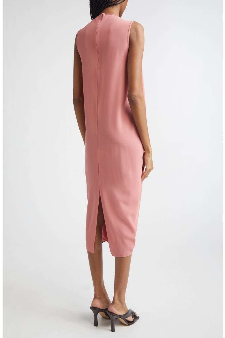 Cowl Virgin Wool Crepe Midi Dress, Alternate, color, GUAVA