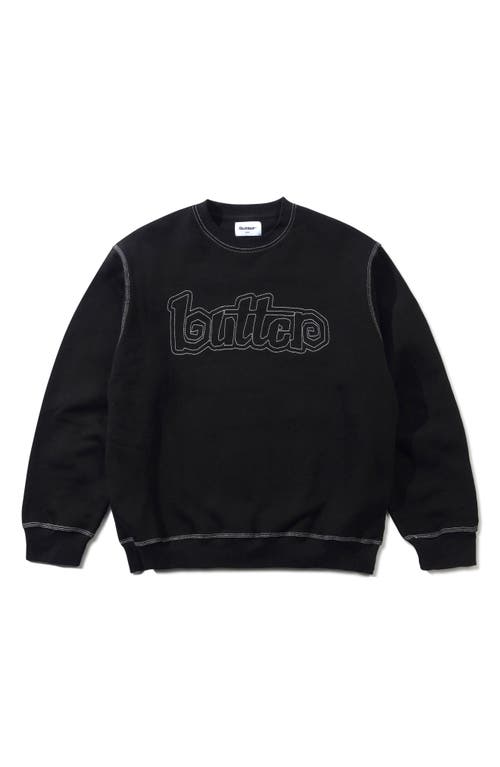Butter Goods SWIRL CREWNECK in Black 