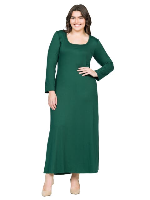 Plus Size Womens Long Sleeve  Maxi Dress