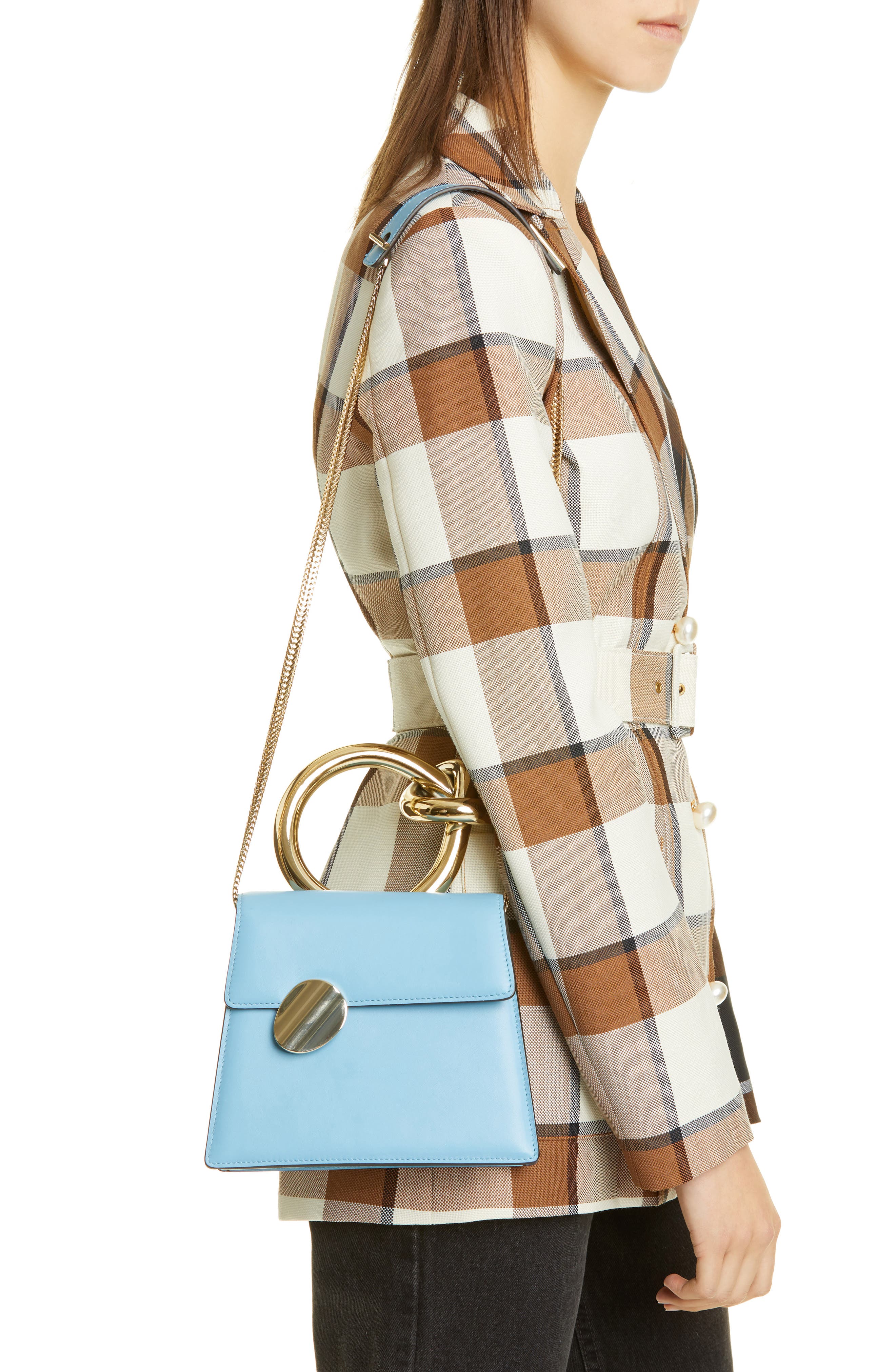 Benedetta Bruzziches Small Brigitta Santorini Calfskin Leather Top Handle Satchel, Alternate, color, 