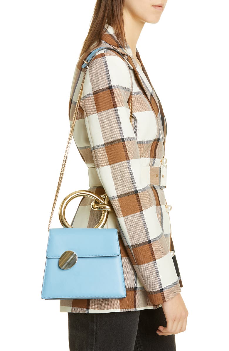 Benedetta Bruzziches Small Brigitta Santorini Calfskin Leather Top Handle Satchel, Alternate, color,