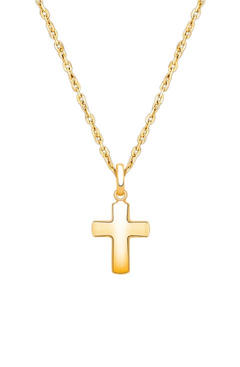 14K Gold Regal Cross 12-14" Necklace