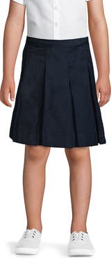 Lands' End School Uniform Girls Solid Box Pleat Skirt Top of Knee