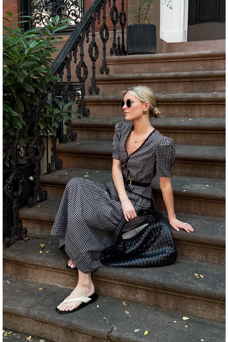 Gemma Plaid Pleated Skirt, Alternate, color, IVORY-BLACK GINGHAM