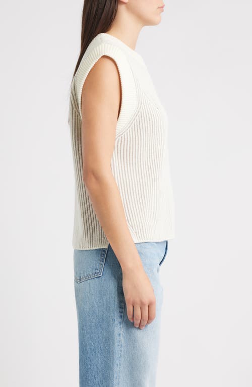 Margaret O'leary Jeanine Rib Merino Wool Sweater Vest In White