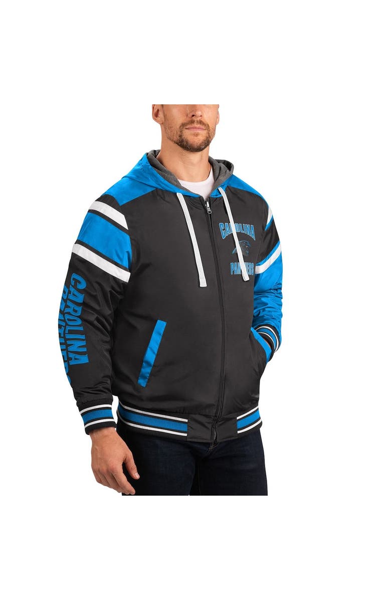 G-III SPORTS BY CARL BANKS Men's G-III Sports by Carl Banks Gray/Black Carolina Panthers Extreme Full Back Reversible Hoodie Full-Zip Jacket, Alternate, color, Gray