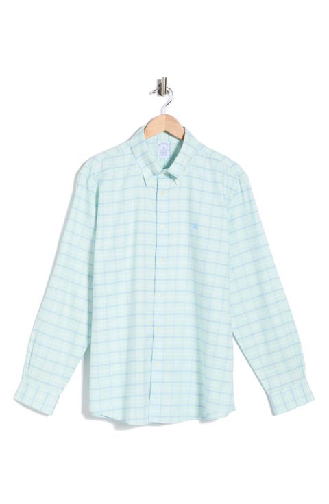 Plaid Long Sleeve Regular Fit Button-Down Shirt
