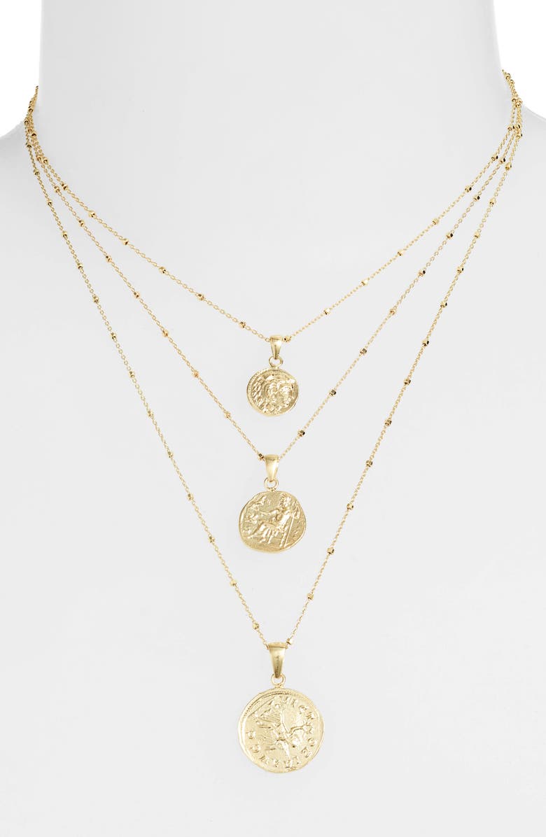 Adina's Jewels Adina’s Jewels Coin Set of 3 Necklaces, Alternate, color,
