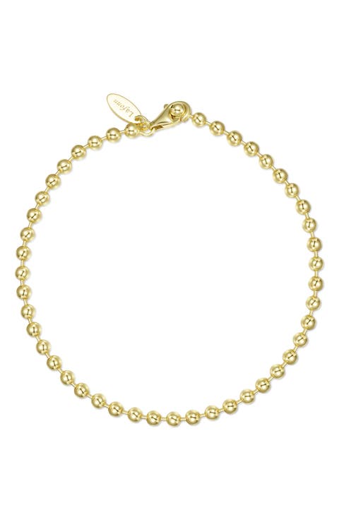 Mila Gold Plated Sterling Silver Bead Chain Bracelet