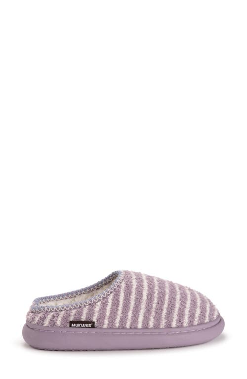 Muk Luks Janna Cozy Crew Faux Shearling Lined Clog In Purple