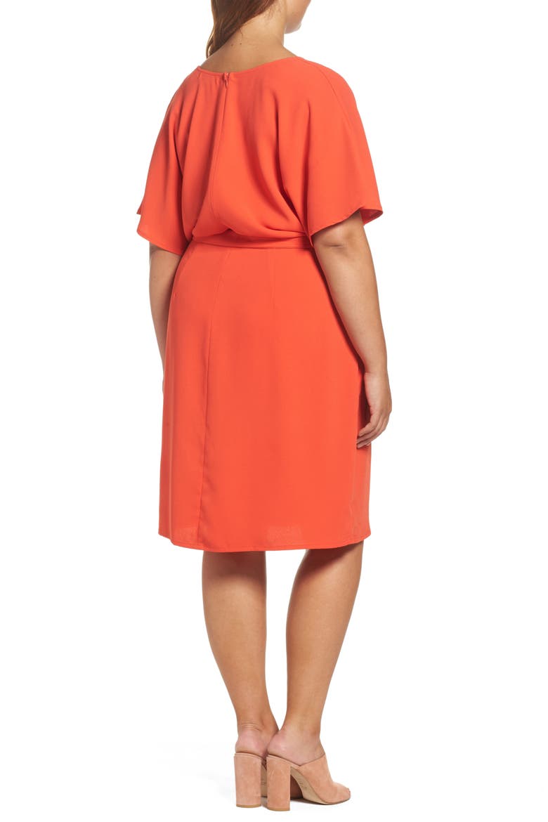 Tie Waist Kimono Dress, Alternate, color, RED