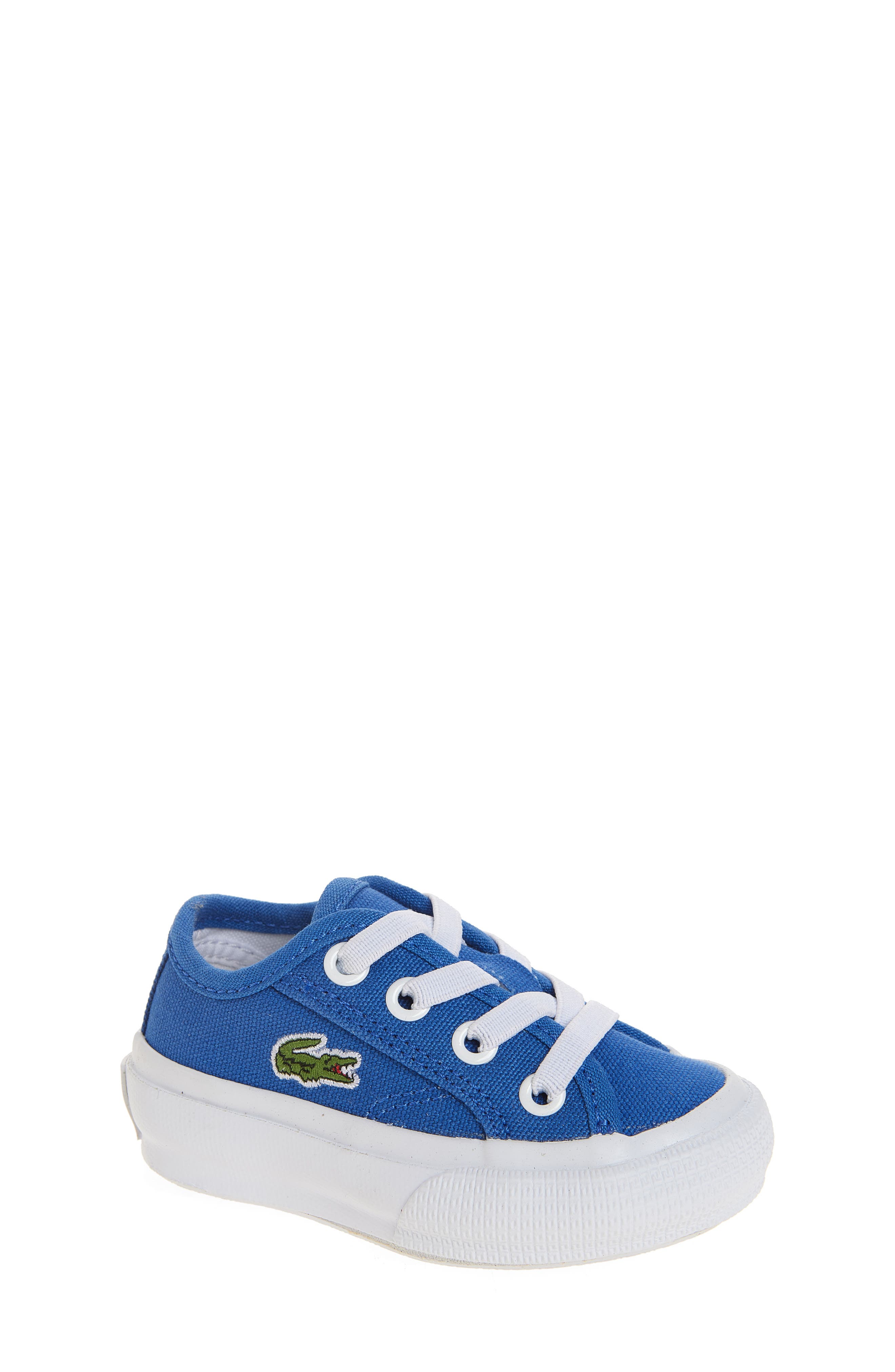 Lacoste Kids' Backcourt Sneaker, Main, color, Blue/ White