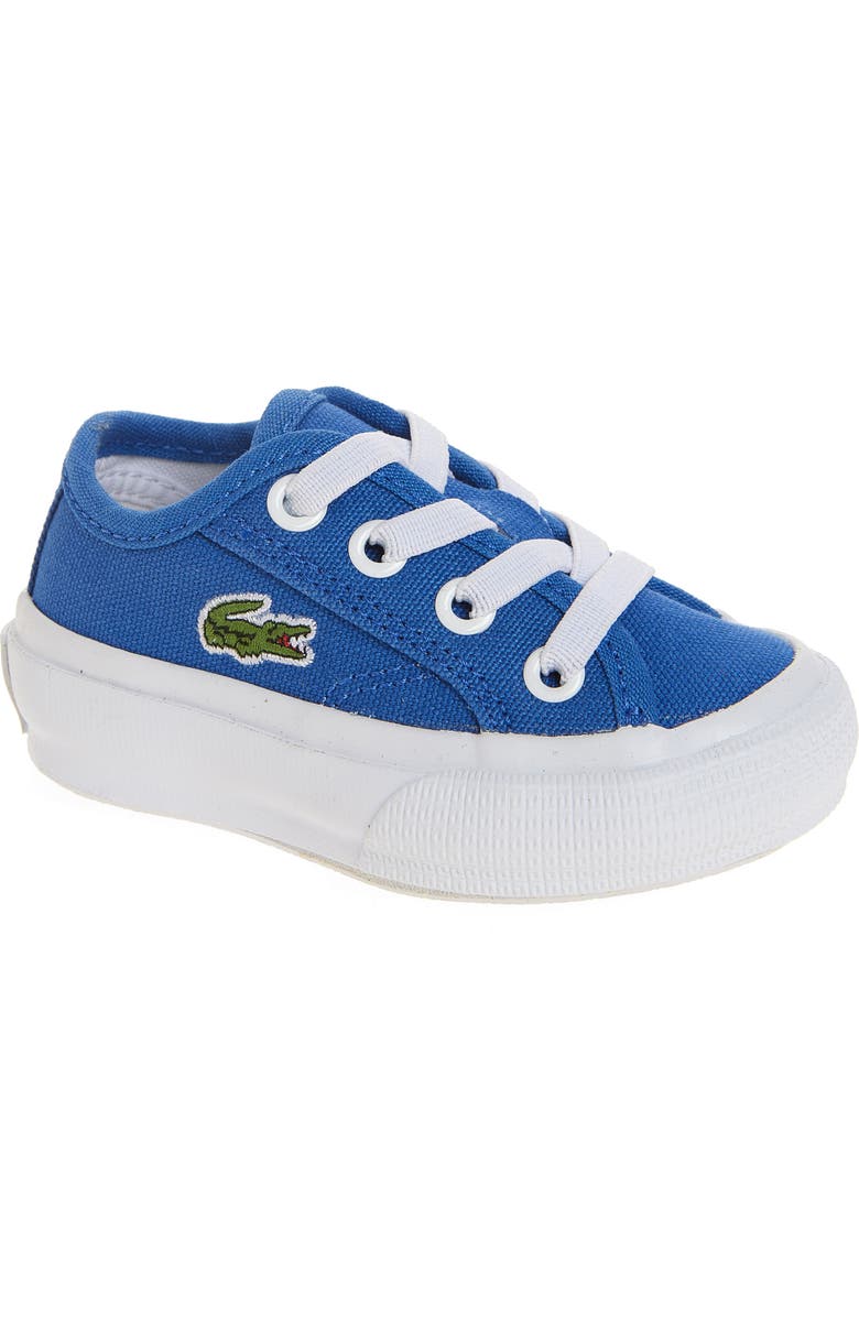 Lacoste Kids' Backcourt Sneaker, Main, color, Blue/ White