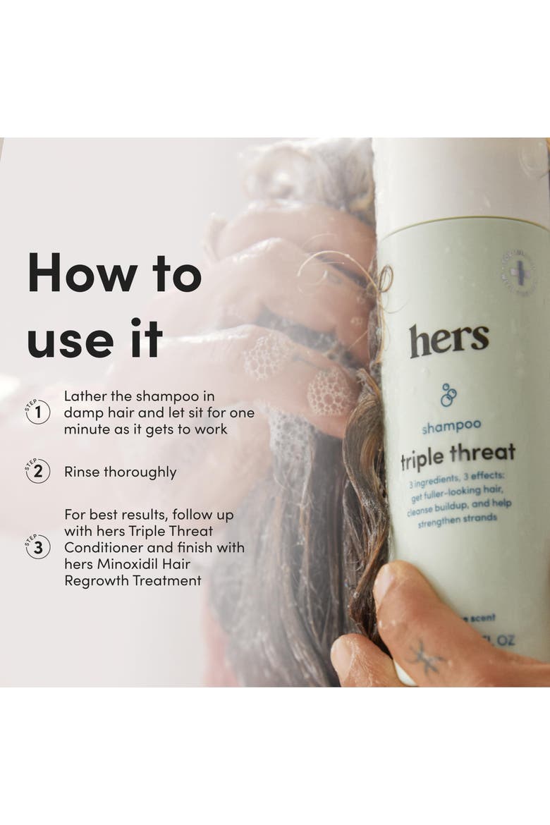 Triple Threat Thickening Shampoo Strengthening, Volumizing, Biotin Enriched Formula, Alternate, color, Blue-Green