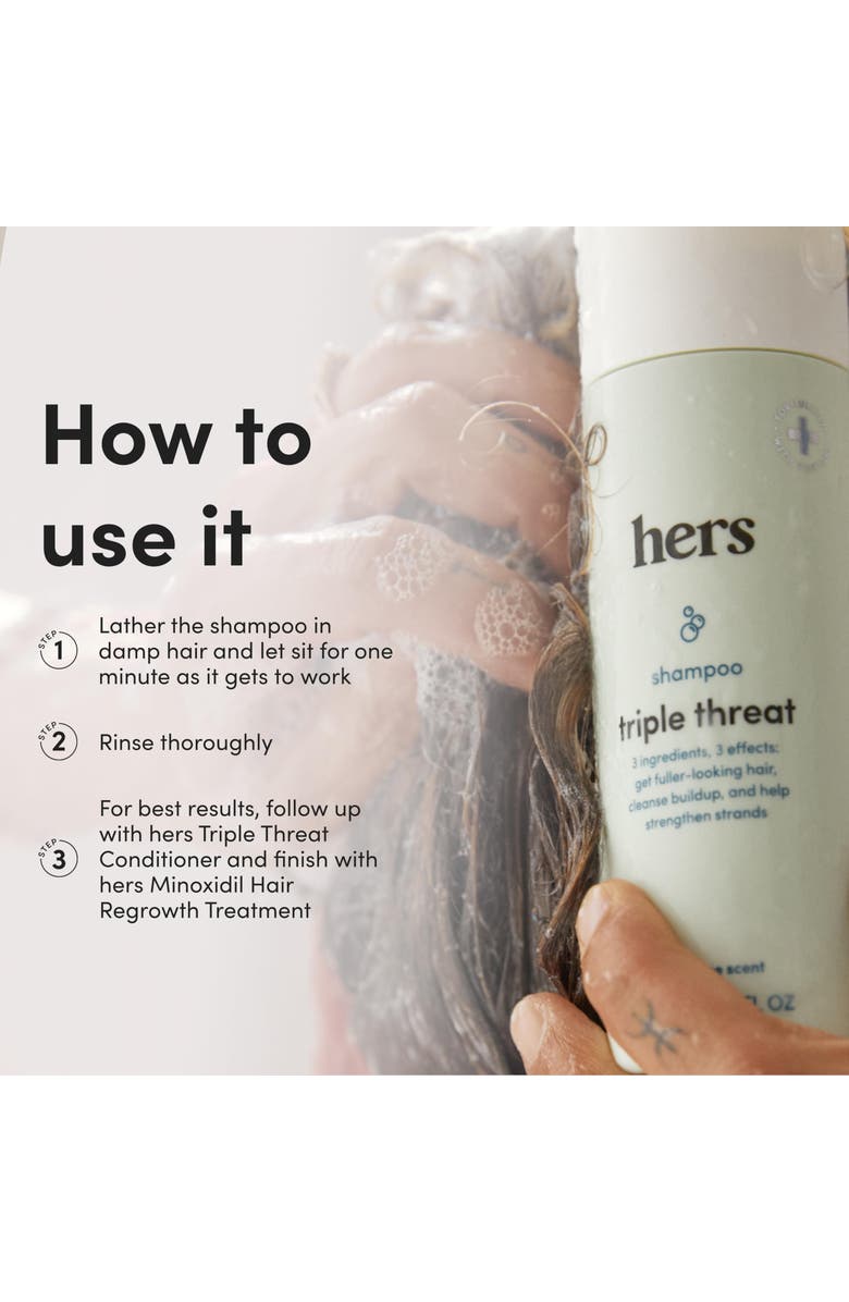 HIMS & HERS Triple Threat Thickening Shampoo Strengthening, Volumizing, Biotin Enriched Formula, Alternate, color, Blue-Green