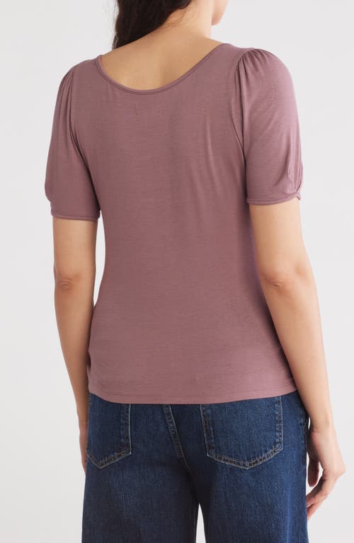 Nordstrom Rack V-neck Pleated T-shirt In Purple Taupe