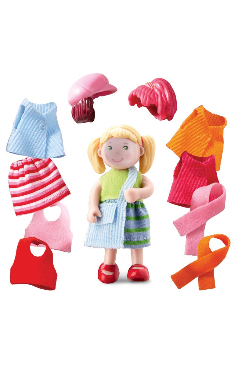 HABA Little Friends Doll Feli with Accessories - Mini Dolls, Dress Up Dolls, Dollhouse People Figures, HABA Toys, Action Figures for Doll House Play, Main, color, Multi