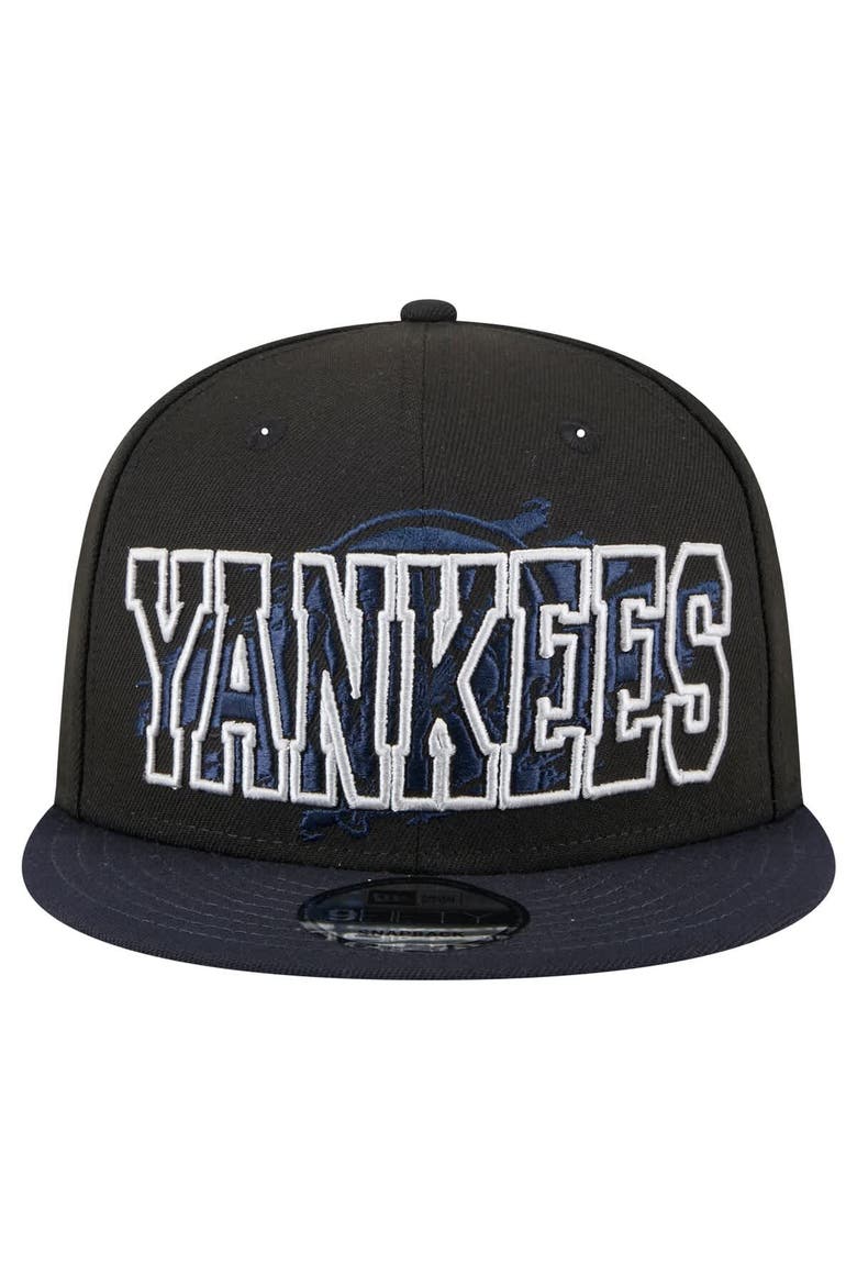 Men's New Era Black New York Yankees Splatter 9FIFTY Snapback Hat, Alternate, color, Black