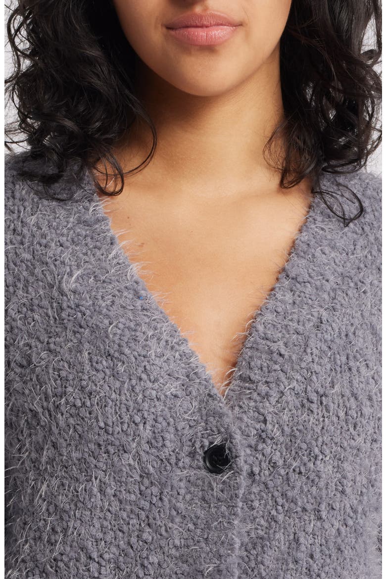 Sassy Bouclé Cardigan, Alternate, color, CHARCOAL GRAY