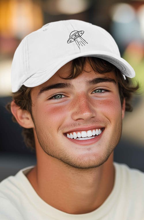 Dalix Ufo Embroidered Adjustable Dad Cap In White
