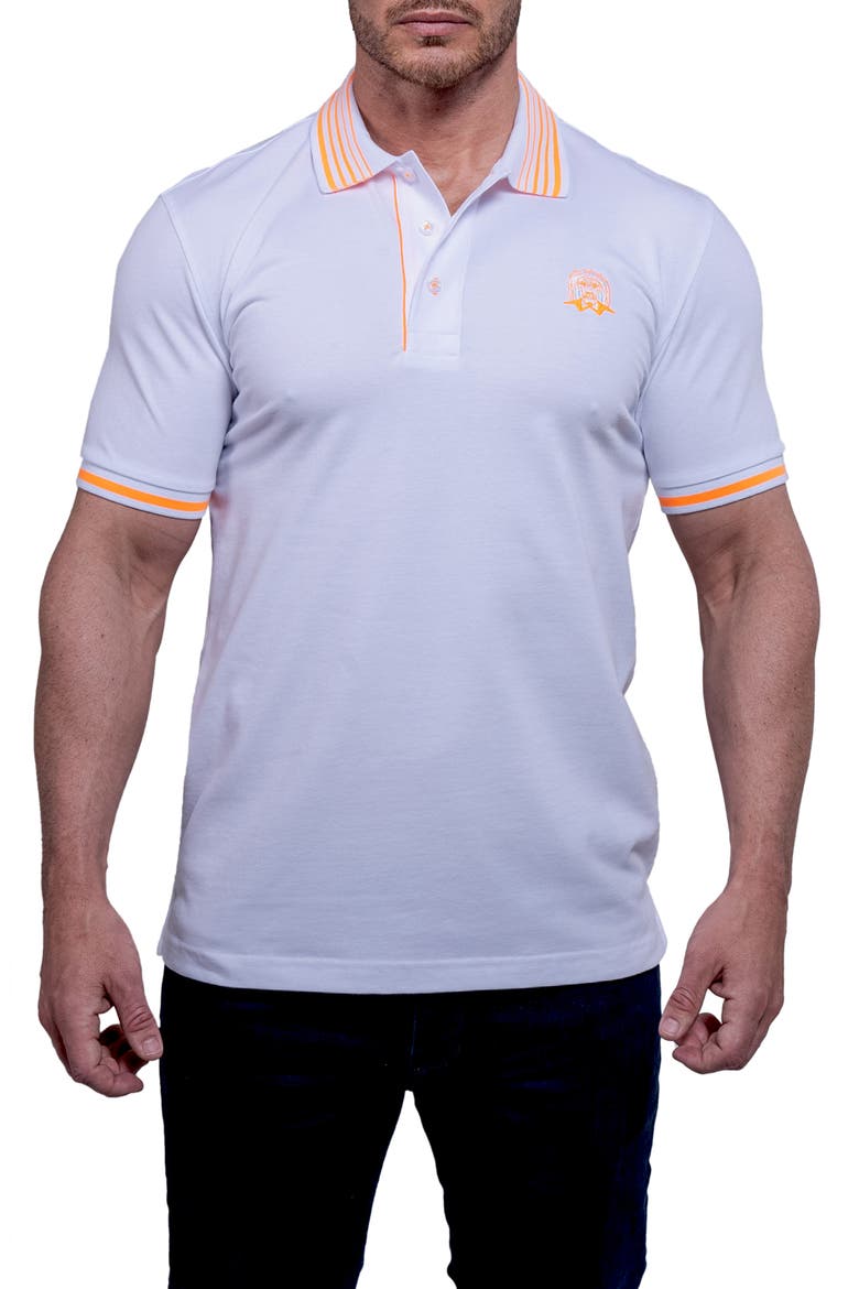 Tiplogo21 White Piqué Polo, Main, color, WHITE