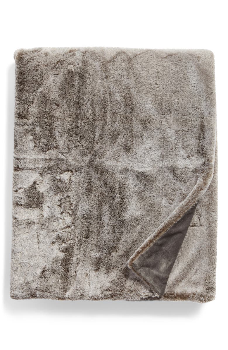 Nordstrom Faux Mink Fur Throw Blanket, Main, color,