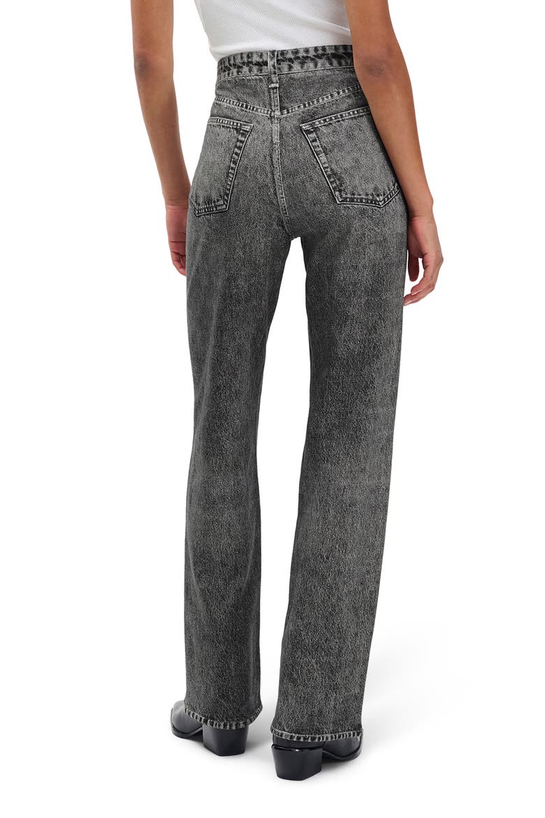 rb Miramar Terry Shea High Waist Straight Leg Jeans, Alternate, color, RAVEN