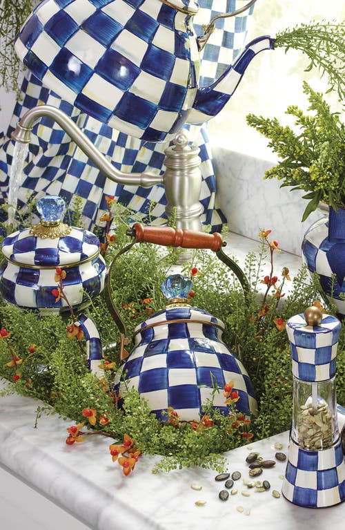 Mackenzie-childs Mackenzie Childs Royal Check Enameled Steel Squashed Pot