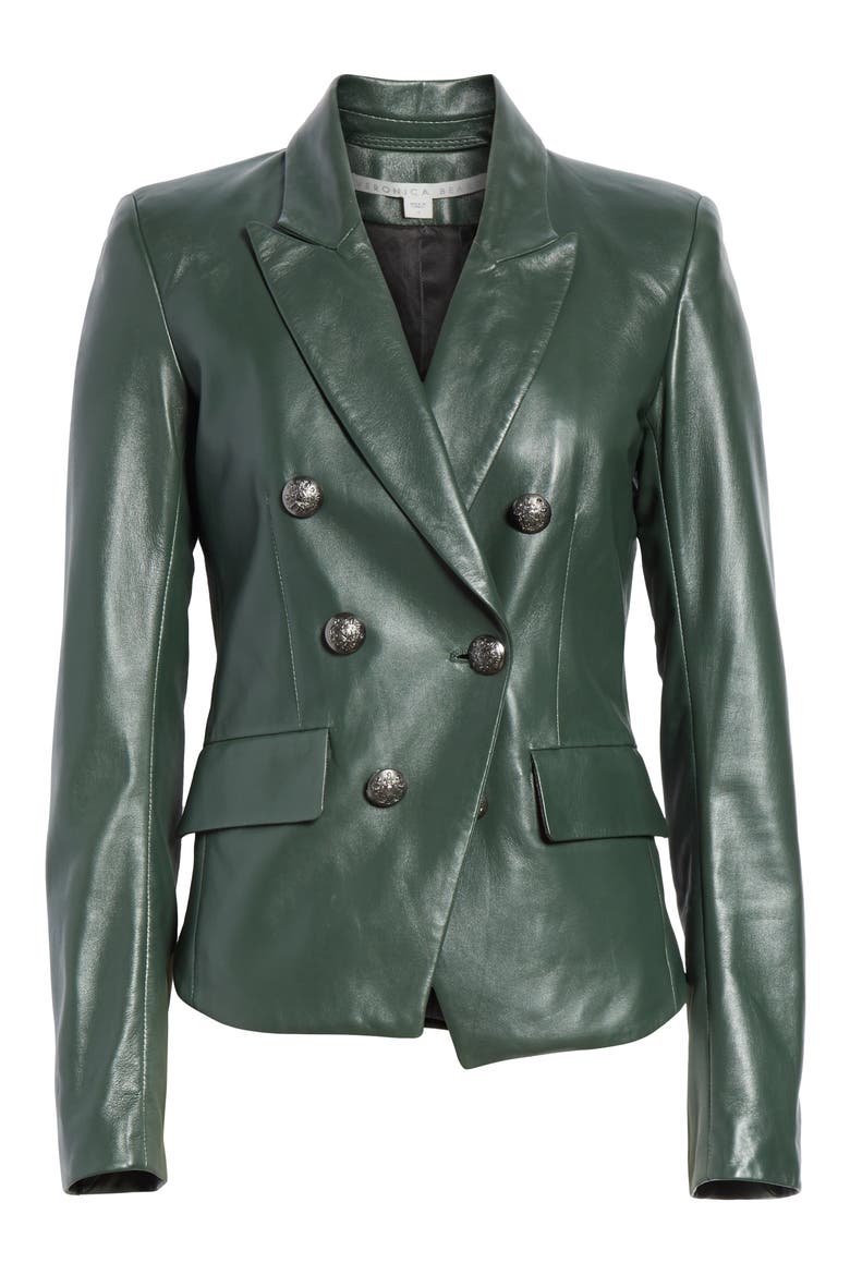 Cooke Leather Dickey Jacket, Alternate, color, DARK GREEN