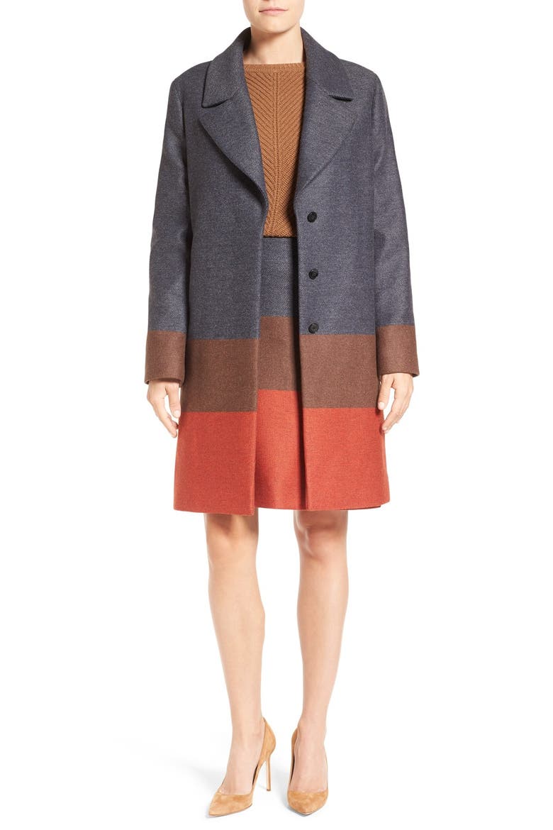 'Colora' Long Wool Blend Jacket, Alternate, color, CINNAMON FANTASY