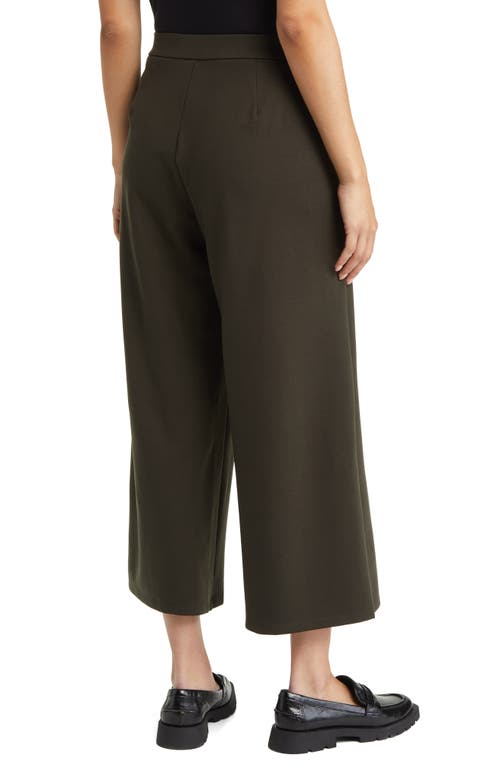 Eileen Fisher Cropped Wide Leg Pant In Brown