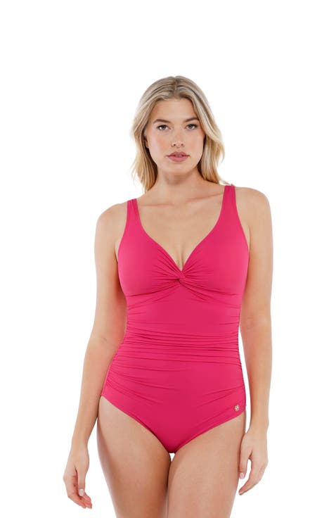 Shapewear Twist Front Ruched Sculpting Swimsuit