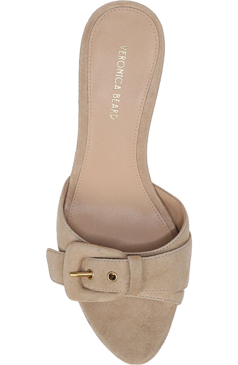 Veronica Beard Tia Buckle Slide Sandal, Alternate, color, Sand Suede