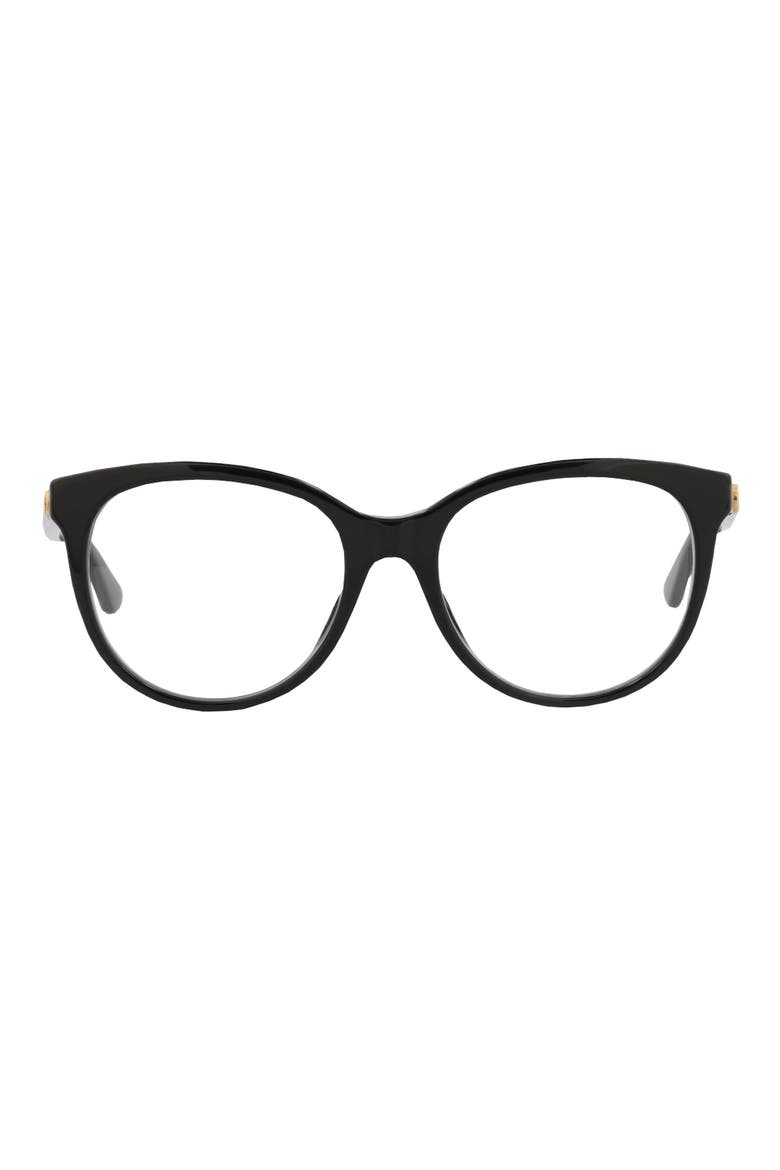 53mm Round Optical Glasses, Main, color, BLACK MULTICOLOR TRANSPARENT