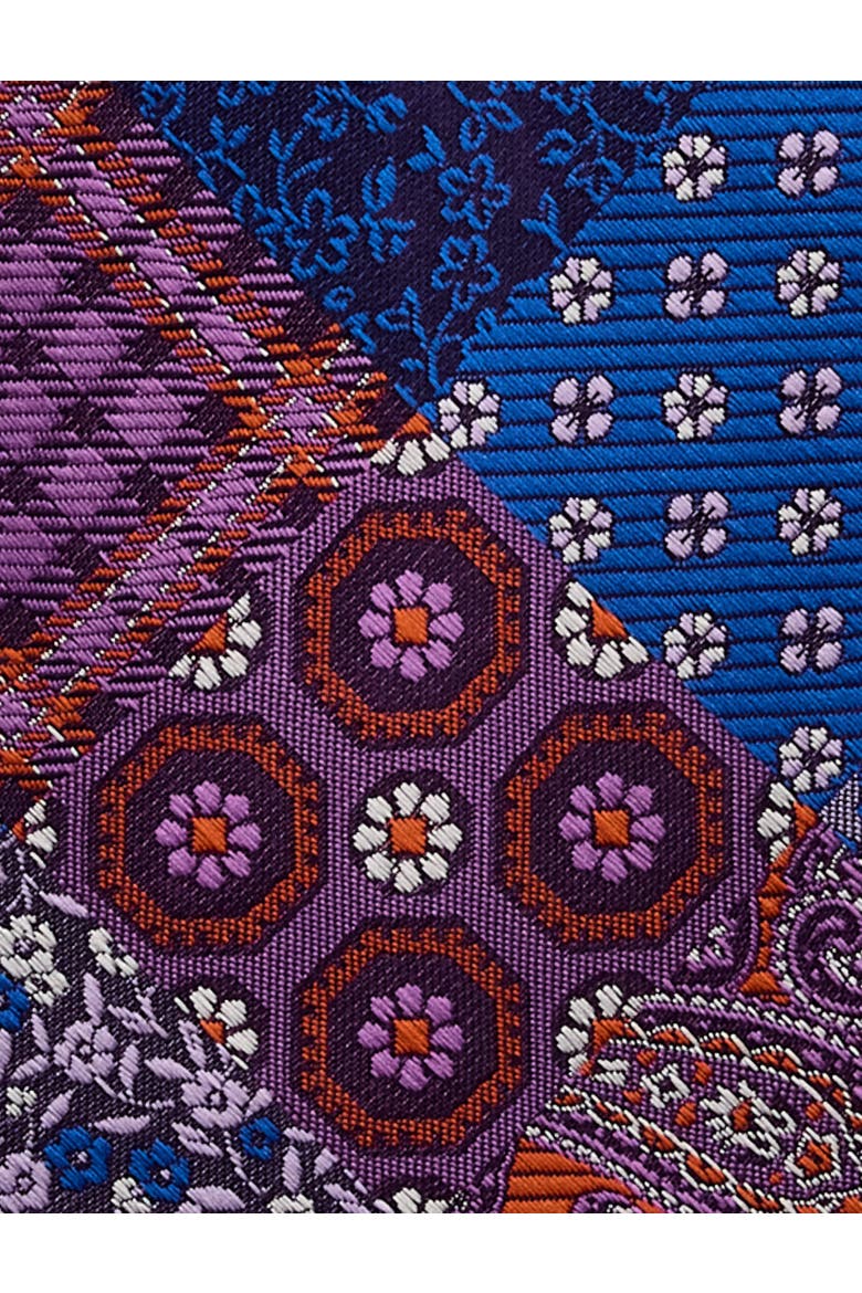 Big & Tall Abstract Patchwork Tie, Alternate, color, PURPLE