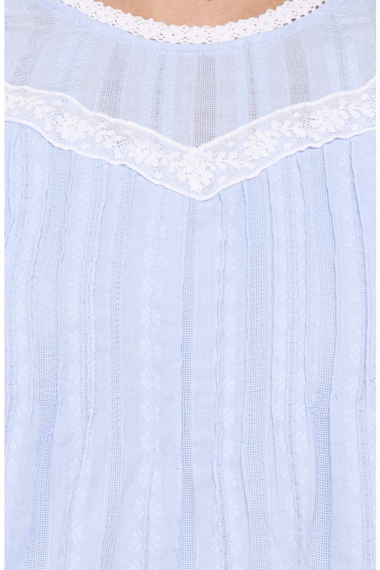 Laoise Lace Inset Ruffle Top, Alternate, color, LIGHT BLUE