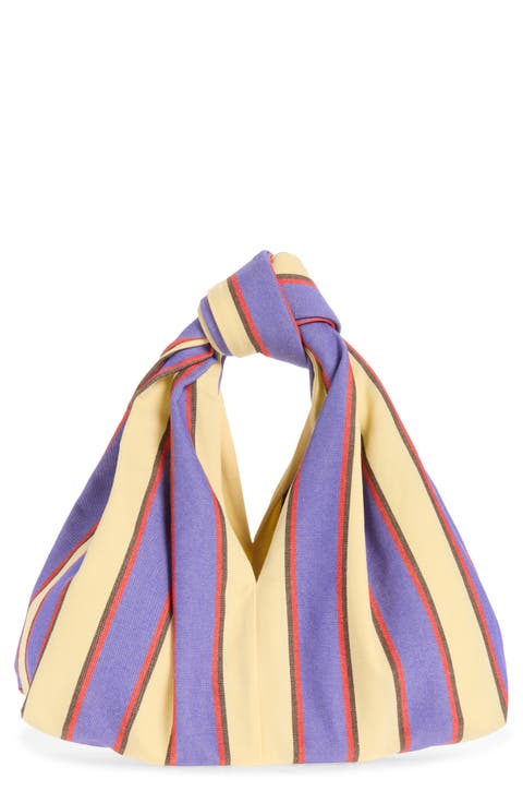 Helga Stripe Cotton & Linen Top Handle Bag