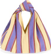 Loeffler Randall Helga Stripe Cotton & Linen Top Handle Bag