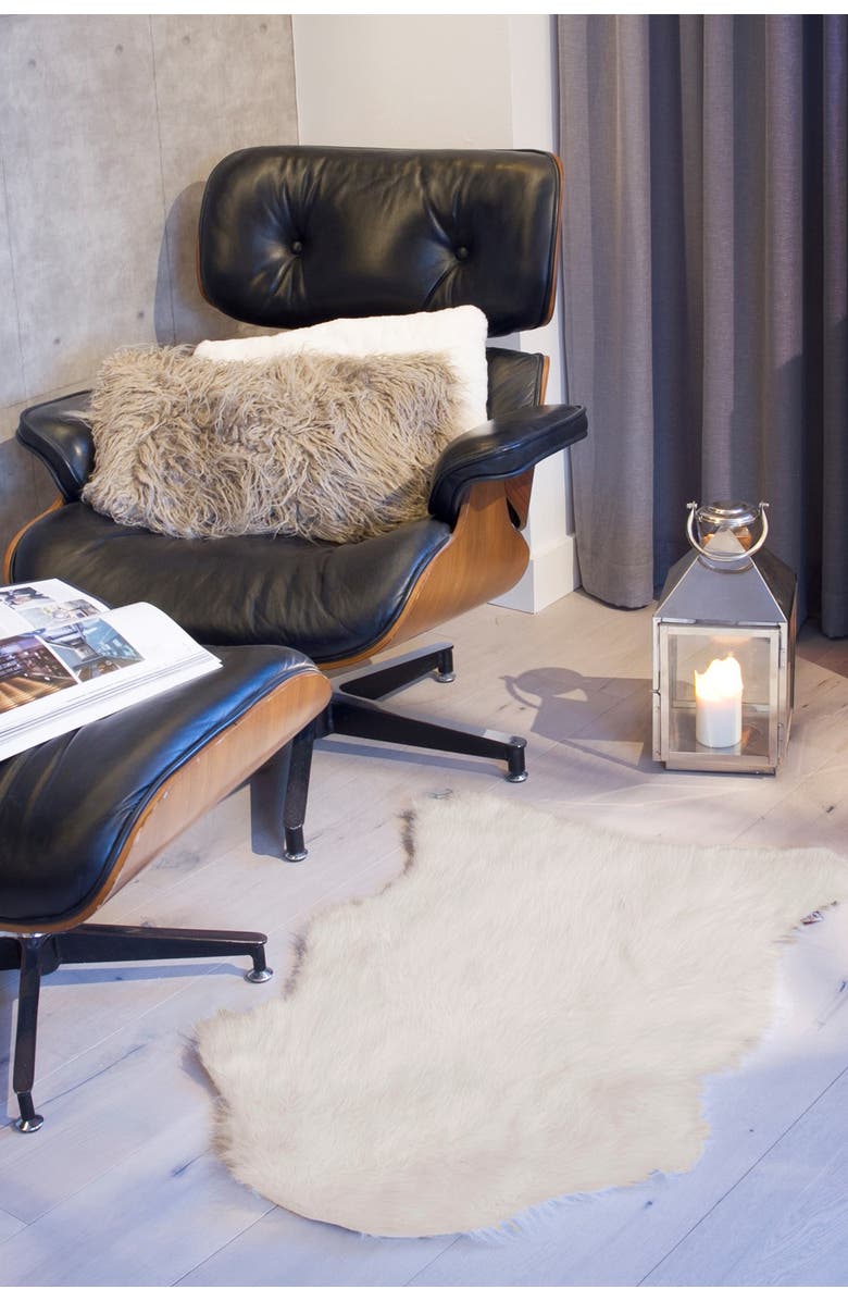 LUXE Faux Fur Gordon Rug - 2ft x 3ft - Off White, Alternate, color, Off White