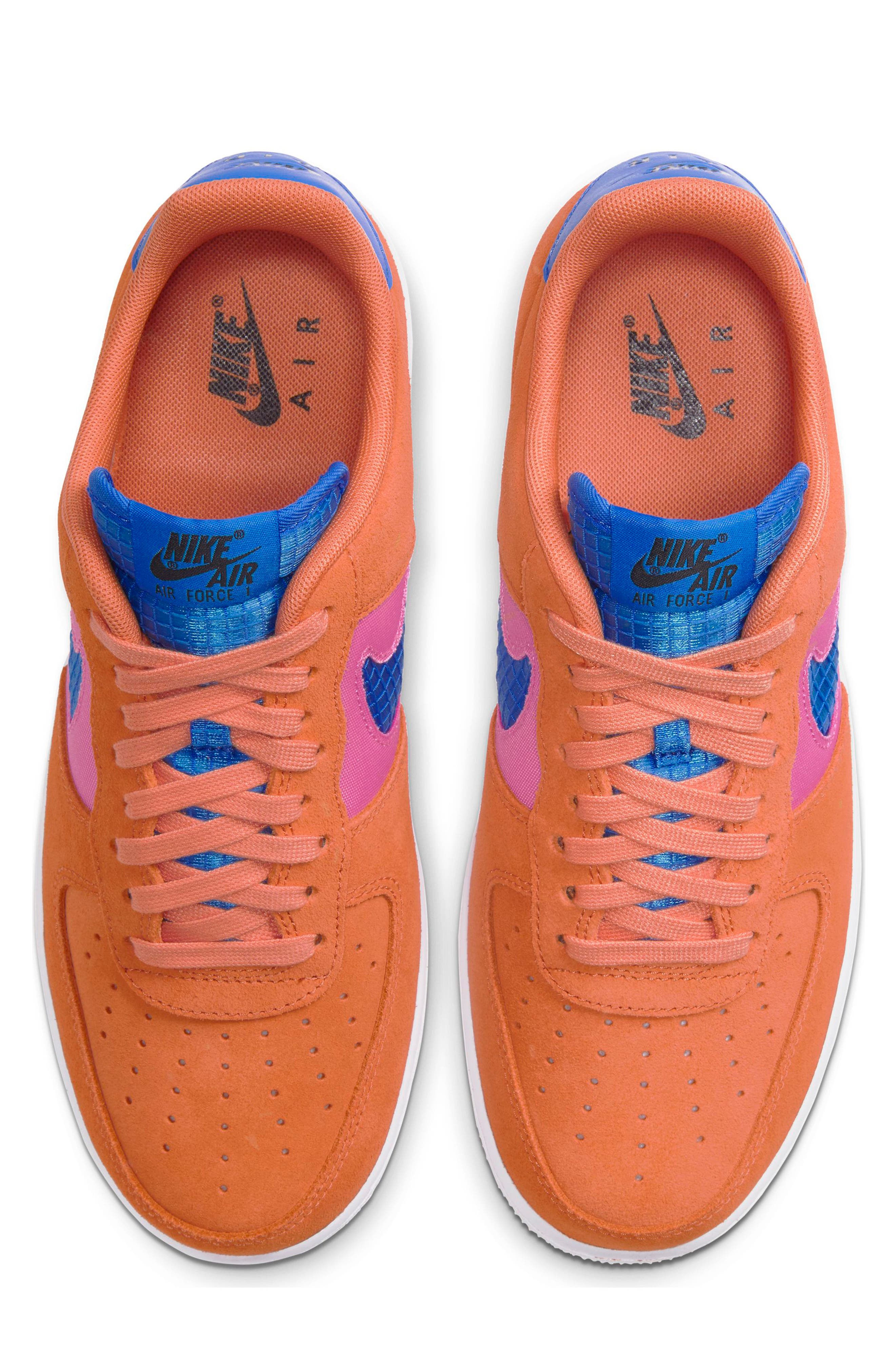 Air Force 1 '07 LV8 Sneaker, Alternate, color, ORANGE/ BLUE