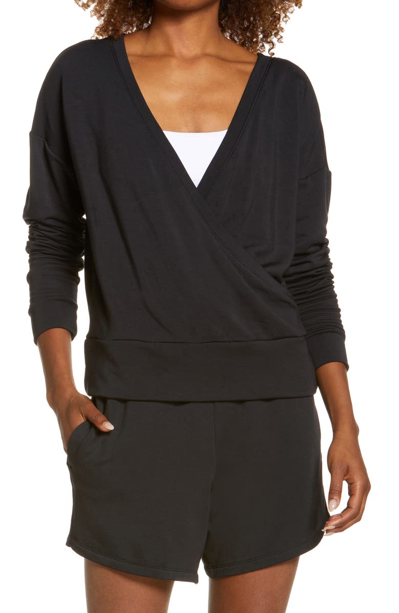 Zella Women's Peaceful Wrap Pullover, Main, color, 