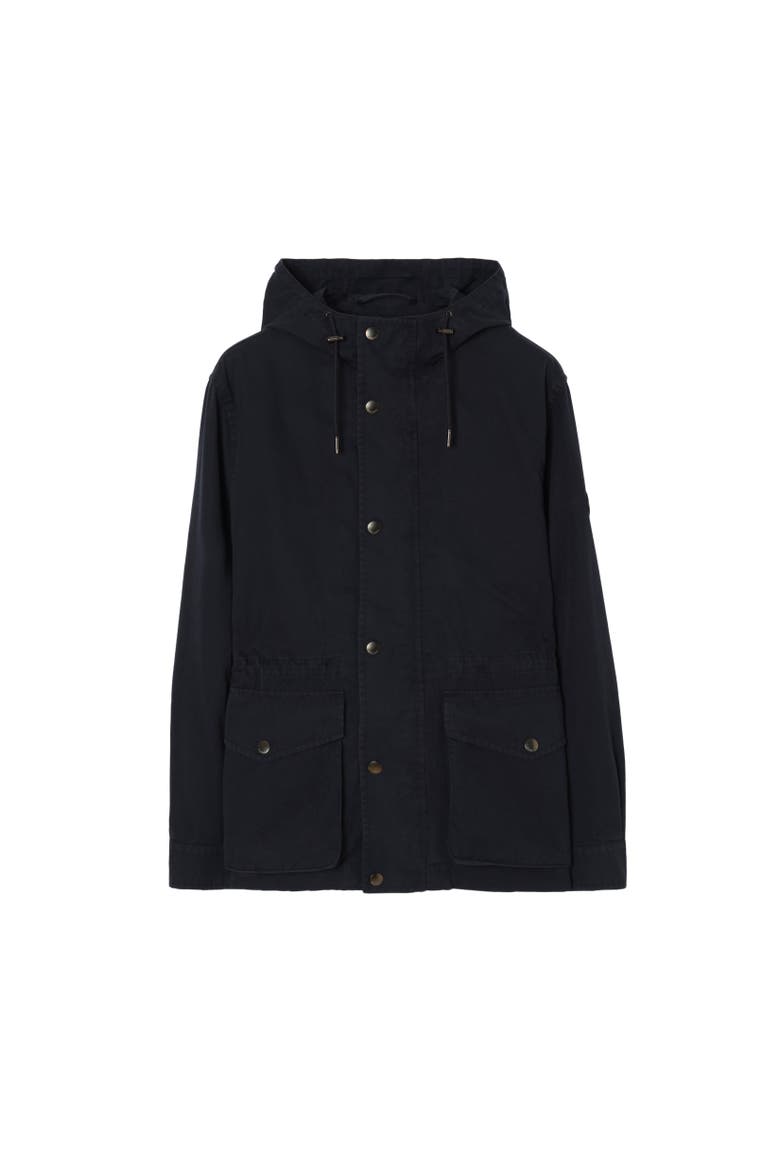 Gabardine Euston Hooded Jacket with Warmer, Alternate, color, Coal blue