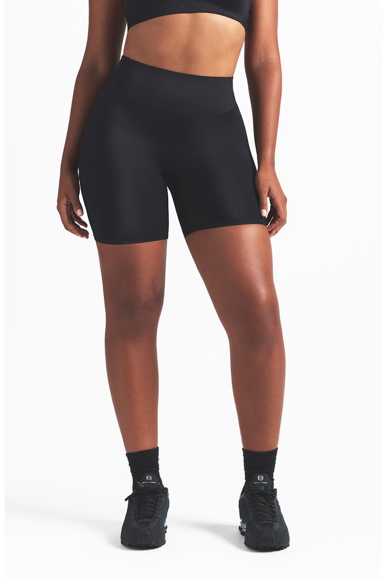 Bonded Waist Bike Shorts, Main, color, OBSIDIAN