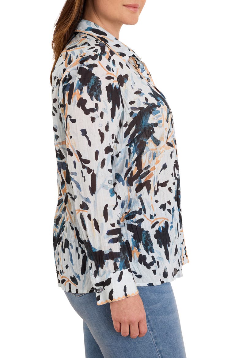 Garden Shade Crinkle Shirt, Alternate, color, BLUE MULTI