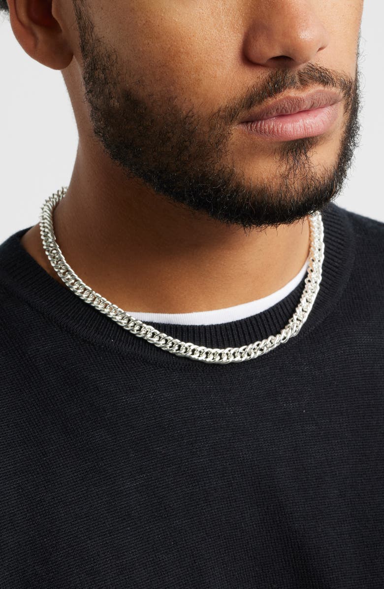 Open Edit Curb Chain Necklace, Alternate, color, Silver