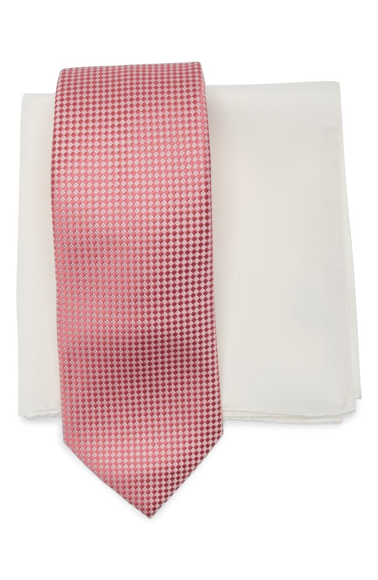 Michael Kors Neat Tie & Pocket Square Box Set, Main, color, Rose