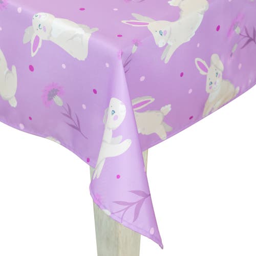 Northlight 70" Purple Easter Bunny Rectangular Tablecloth In Purple